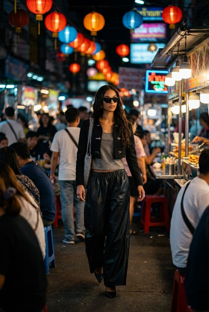 Relaxed Faux Leather Palazzo Pants