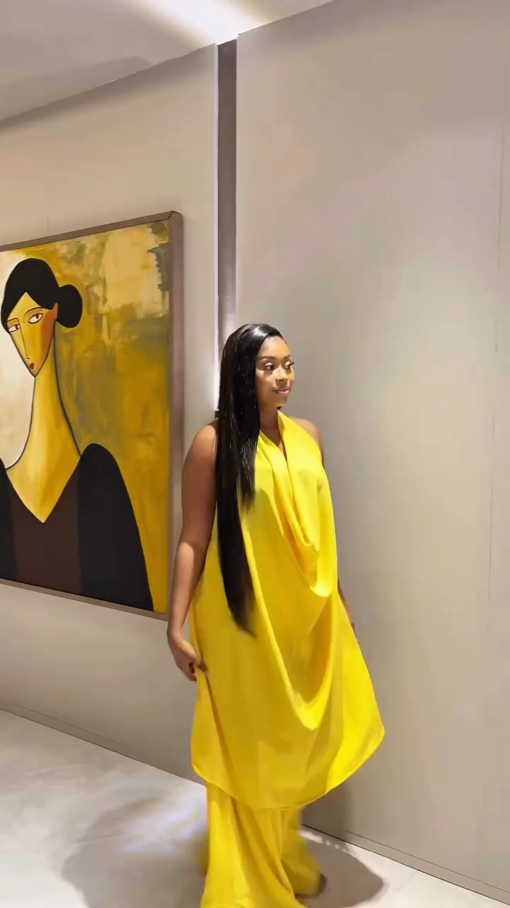 Backless ruffled top and wide-leg pants set-Trafni