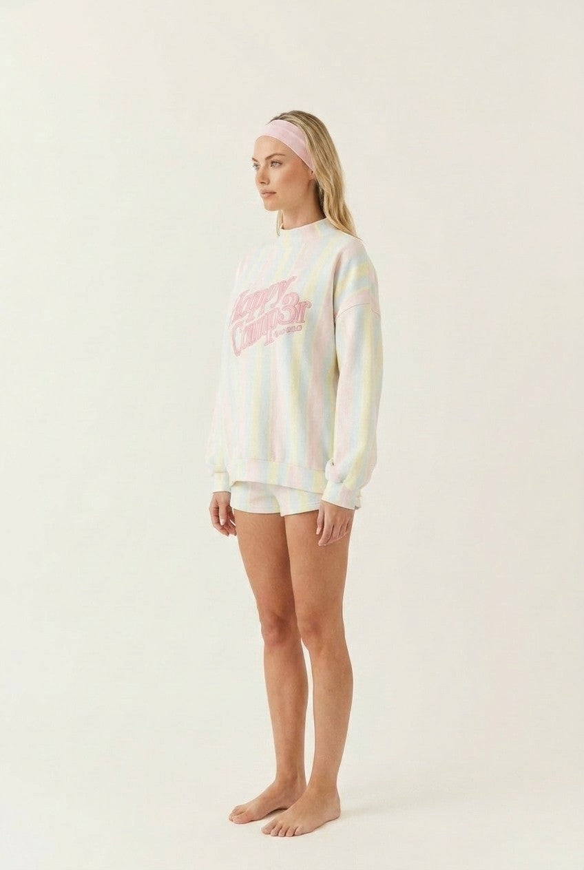Pastel Striped Terry Lounge Set