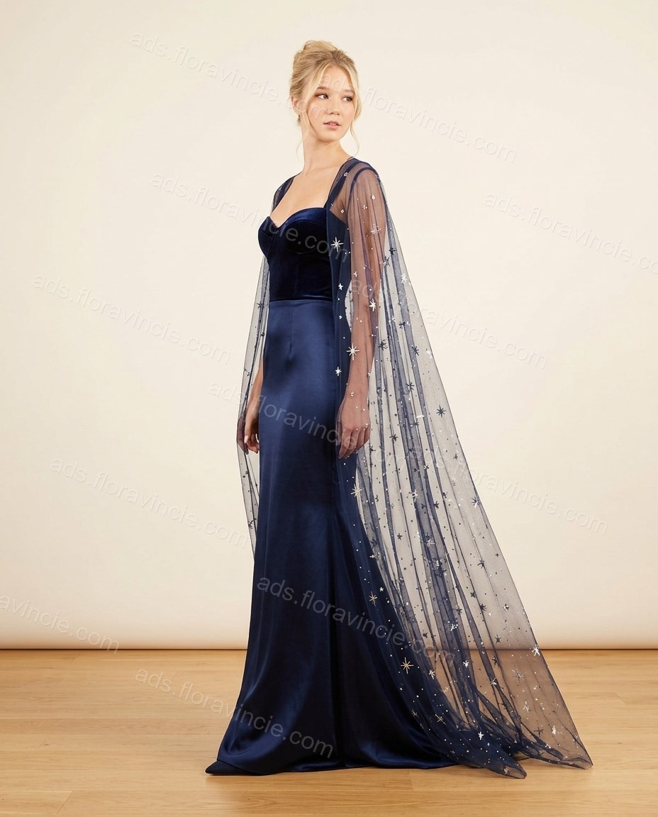 Navy Blue Aura Date Night Satin Maxi Dress Navy Blue Maxi Dress with Structured silhouette and Satin texture, clean studio product view for Date Night, Sunset in Malibu, Summer current summer selling: vacation, resort dinner, wedding guest, festival weeke by ads.floravincie.com
