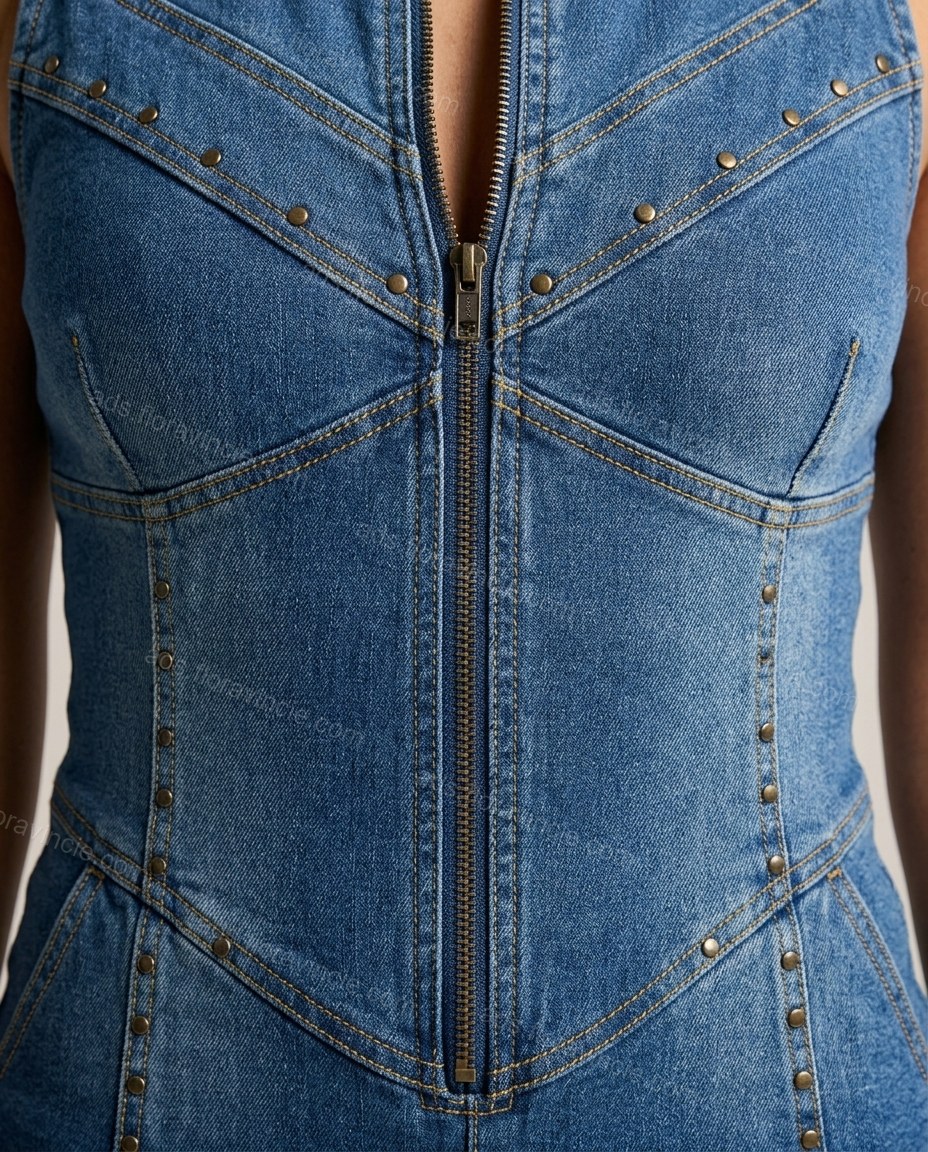 Denim Blue Denim Romper by ads.floravincie.com