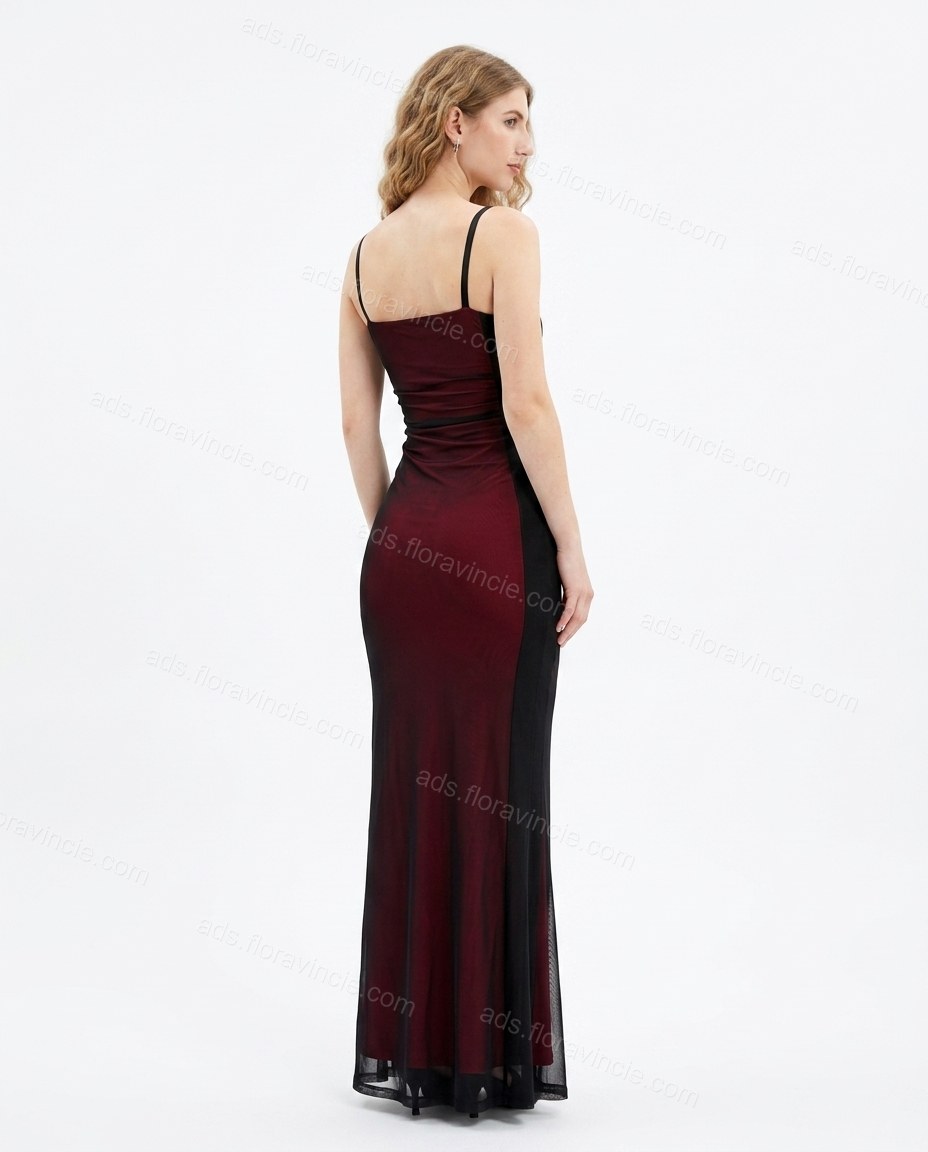 Burgundy Ruched Maxi Dress by ads.floravincie.com