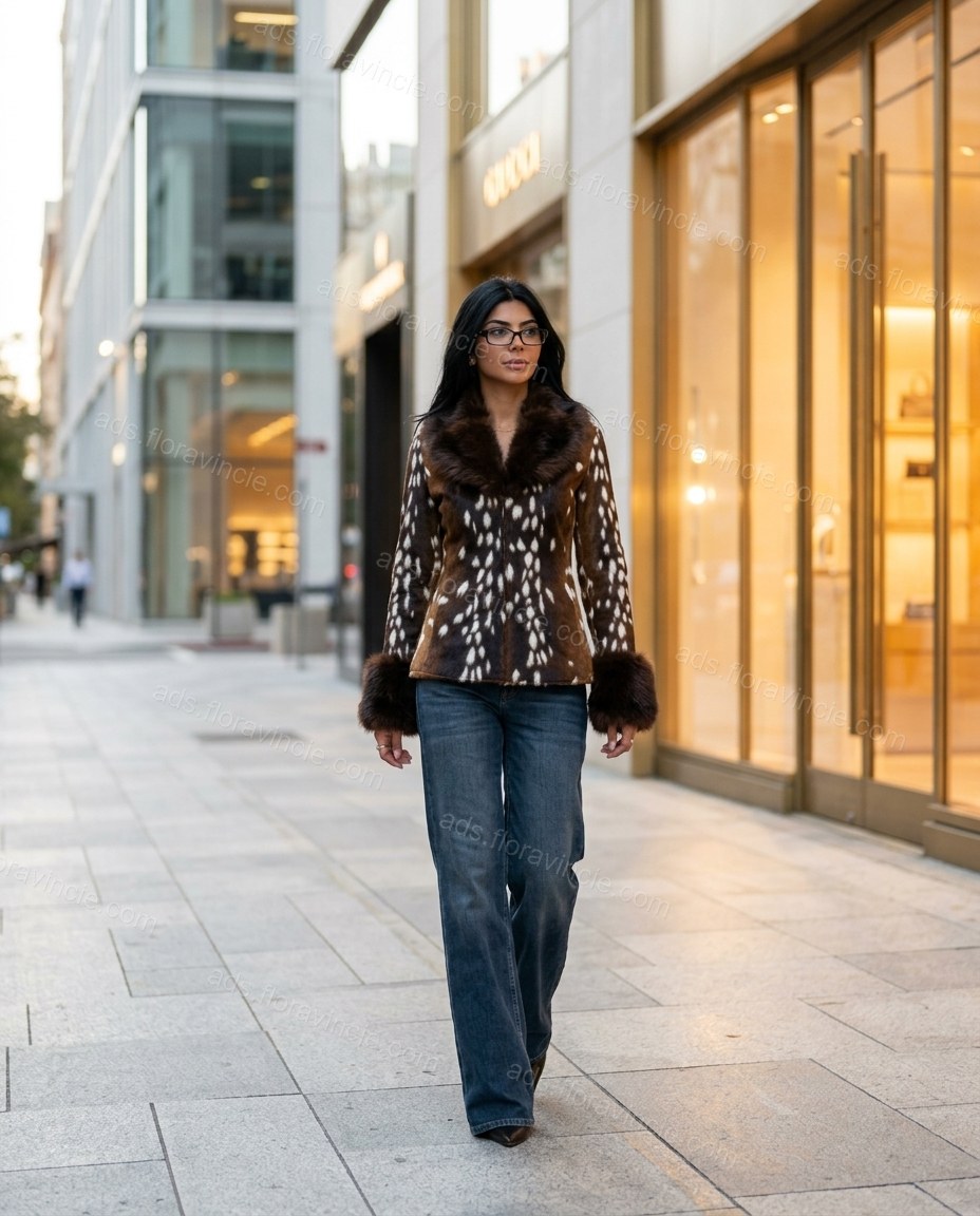 Brown And White Animal Print Lace Wide-Leg Pant Set by ads.floravincie.com