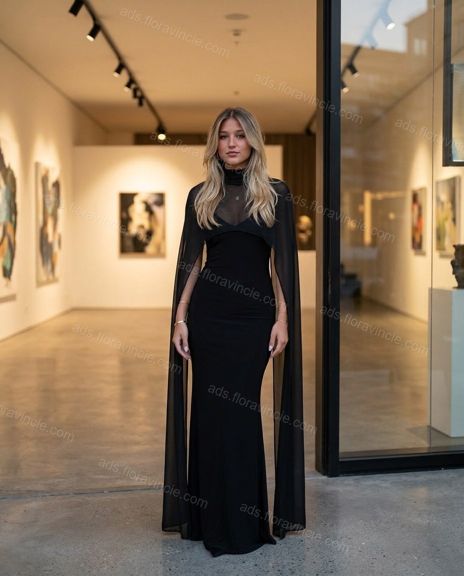 Black Sleek Sheer Maxi Dress by ads.floravincie.com