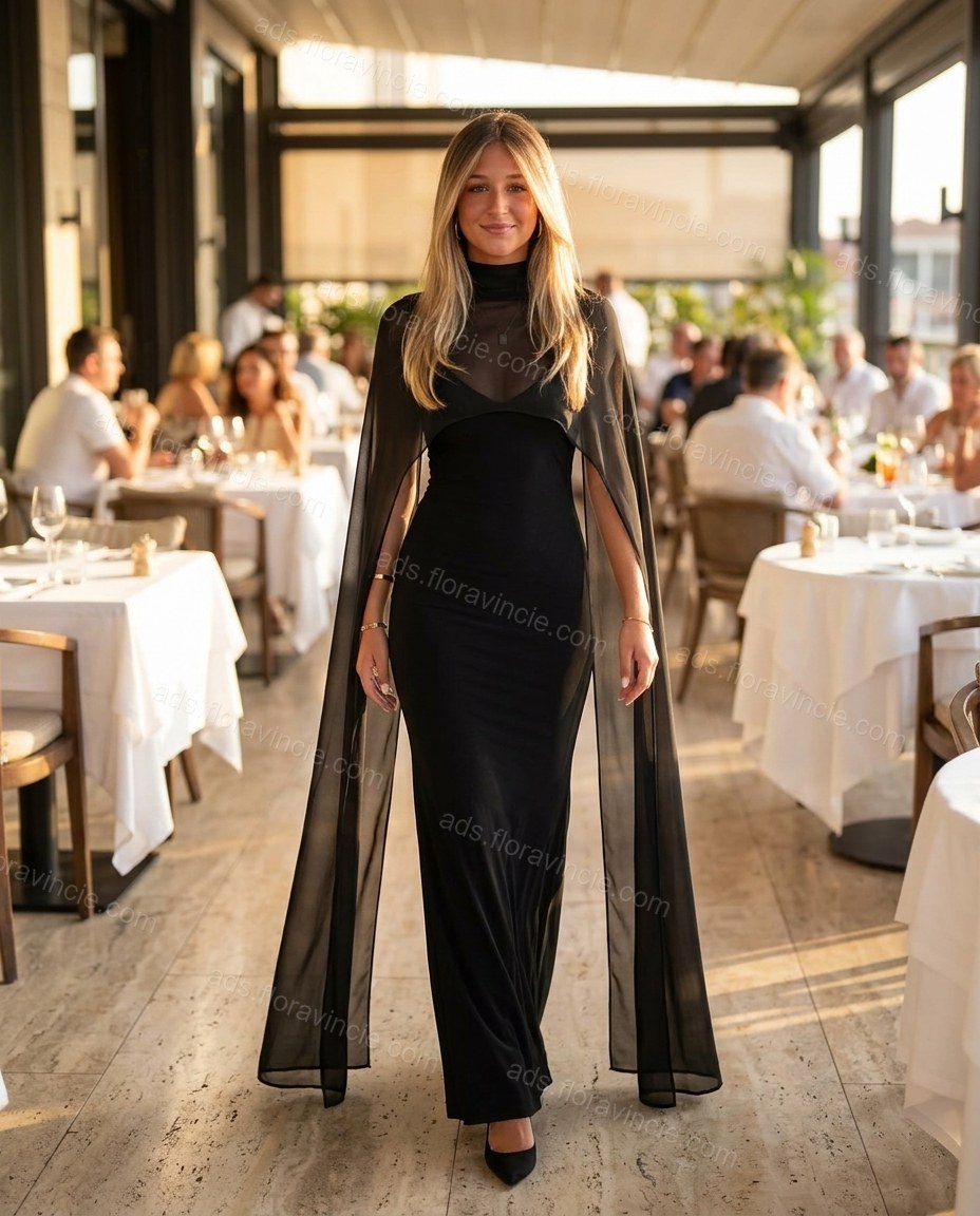 Black Sleek Sheer Maxi Dress by ads.floravincie.com