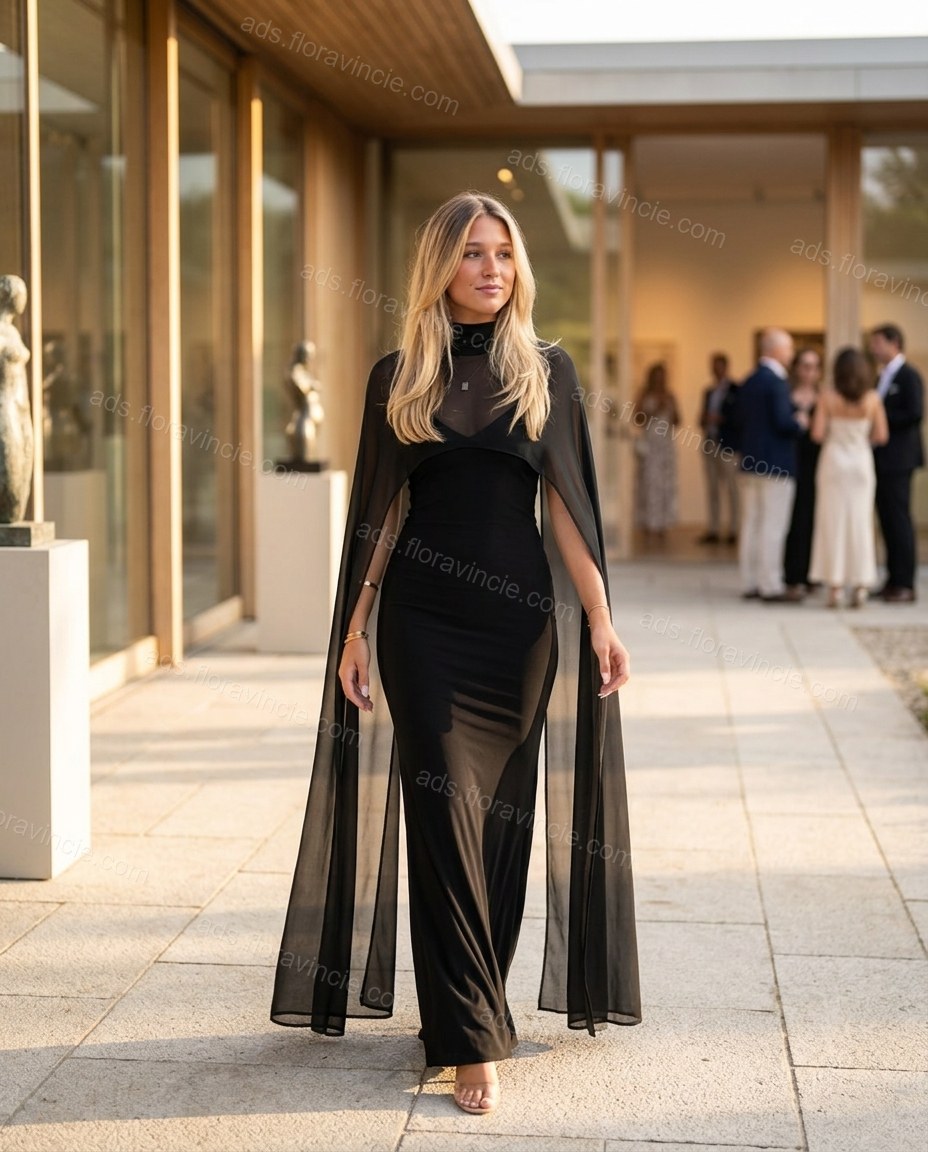 Black Sleek Sheer Maxi Dress by ads.floravincie.com