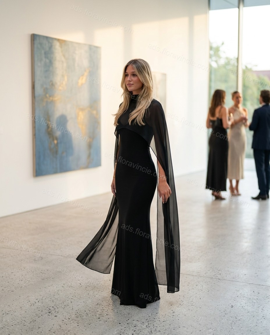 Black Sleek Sheer Maxi Dress by ads.floravincie.com