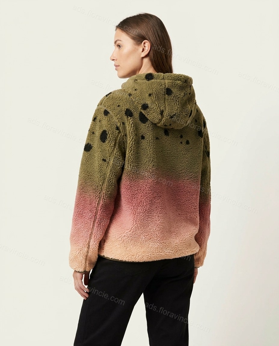 Olive Green Cape Blouse, back studio view showing no visible details, by ads.floravincie.com