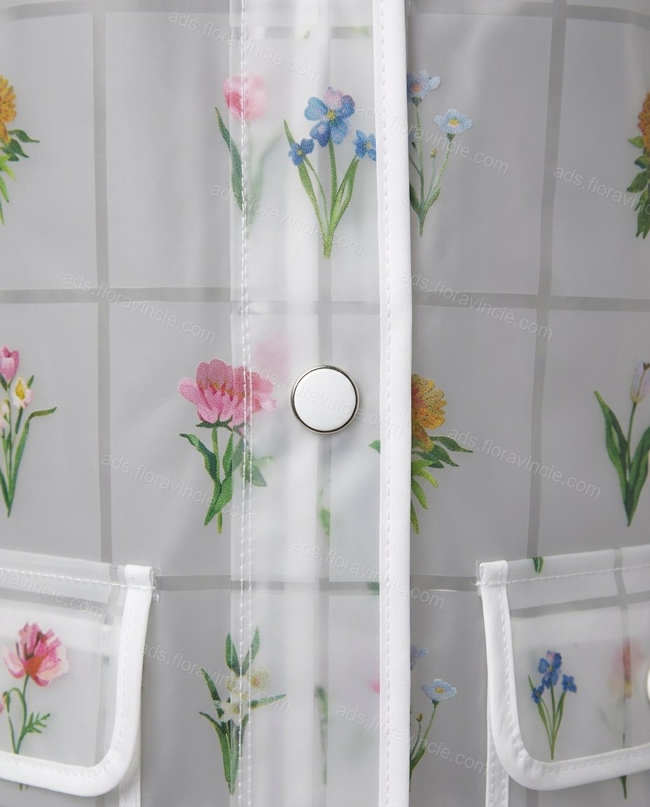 Clear Floral Coat, close-up of floral, by ads.floravincie.com