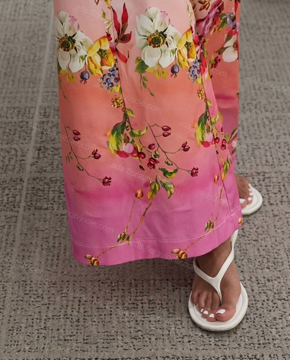 Yellow Floral Denim Pants, close-up of floral, by ads.floravincie.com