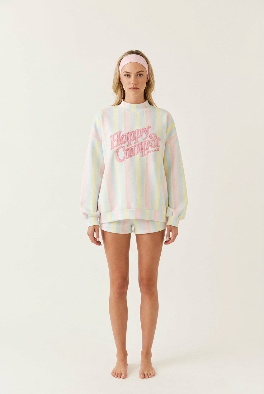 Pastel Striped Terry Lounge Set