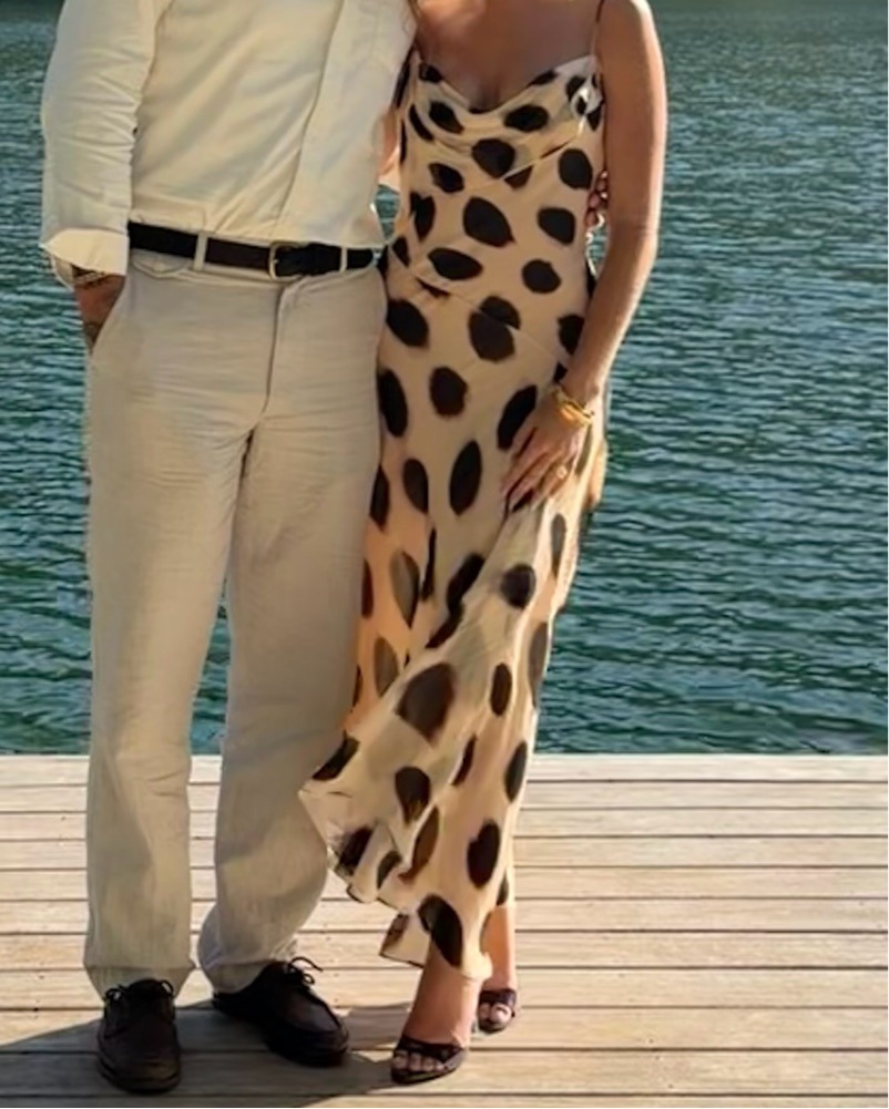 Ombre Leopard Spot Bias-Cut Midi Dress