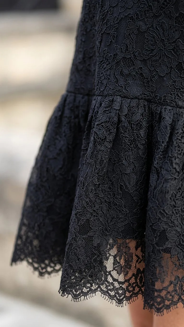 Floral Lace Drop-Waist Mini Dress