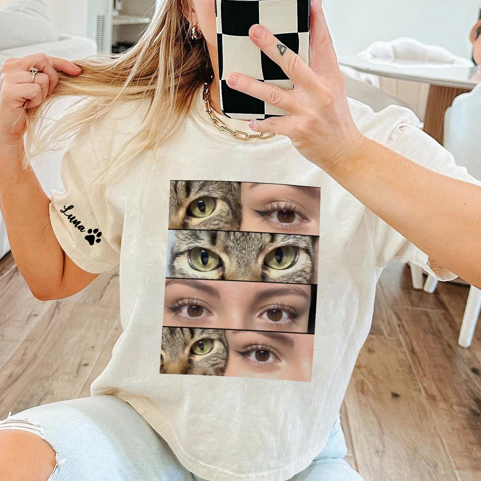 Personalized Eyes Shirt with Pet