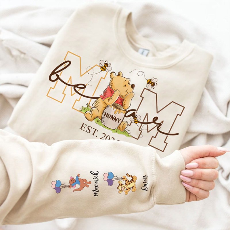 Custom This Mama Bear Hunny Bee Sweatshirt With Kid Names