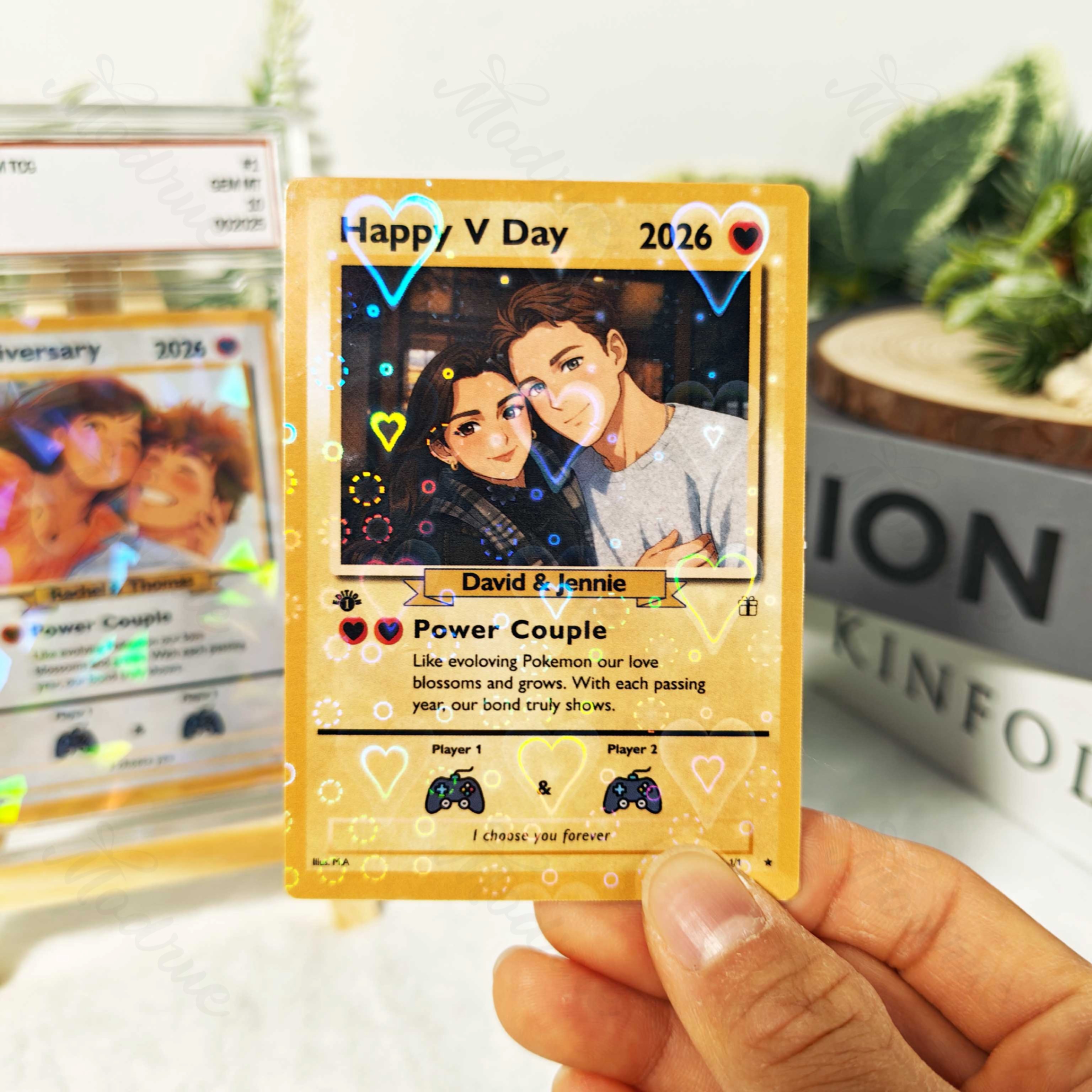 Custom Anniversary Card Couple Photo Anime Style