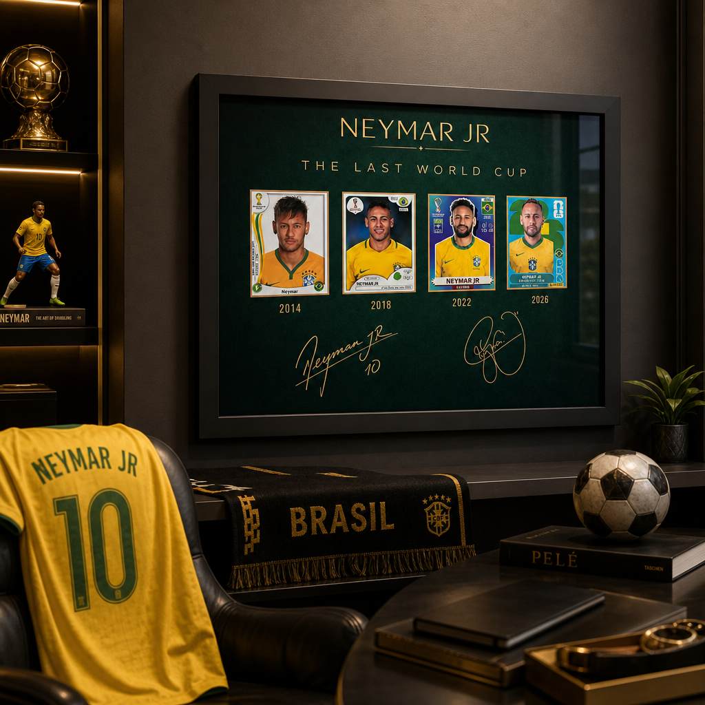 Neymar Jr "The Last World Cup" Limited Edition Memorabilia Frame – Career Evolution Chronicle (2014-2026)