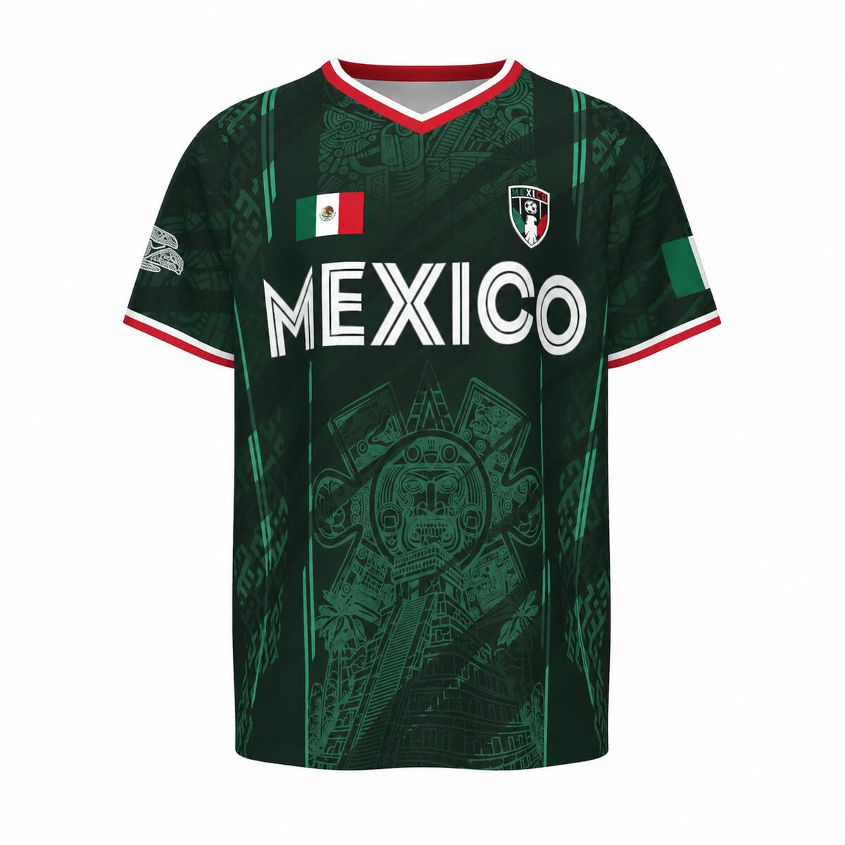 2026 Mexico Soccer Jersey | Chichén Itzá Pyramid Graphic Retro Football Jersey