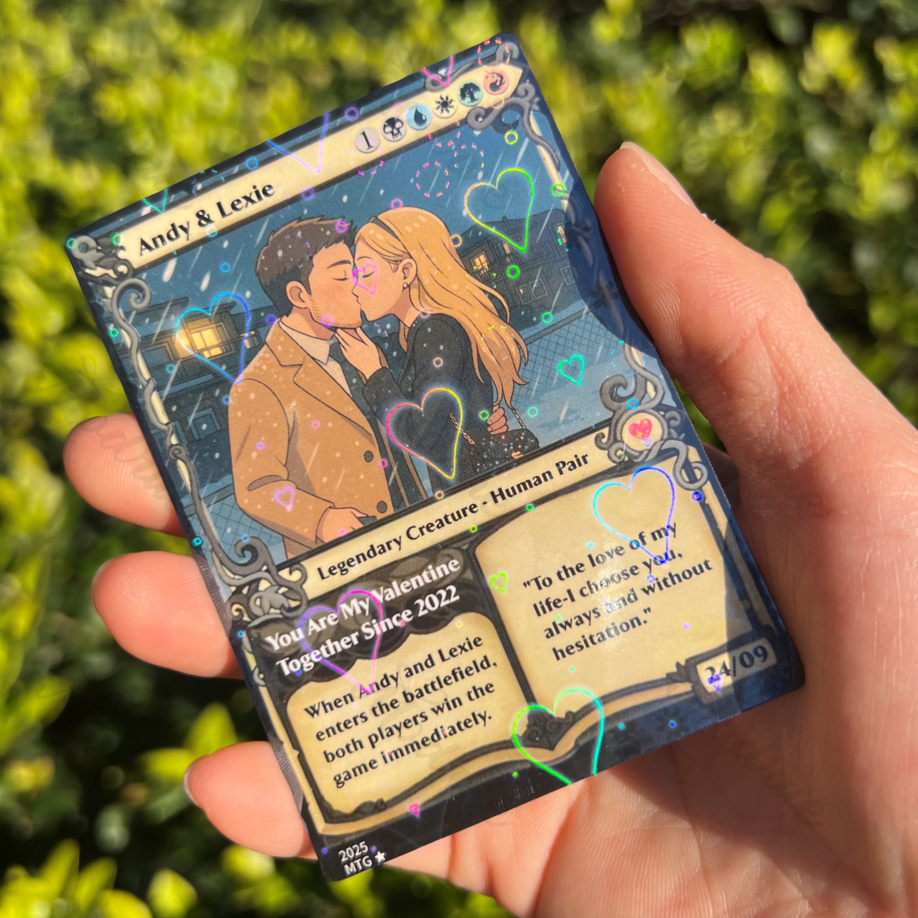Personalized Magic Card Couple Photo Anime Style