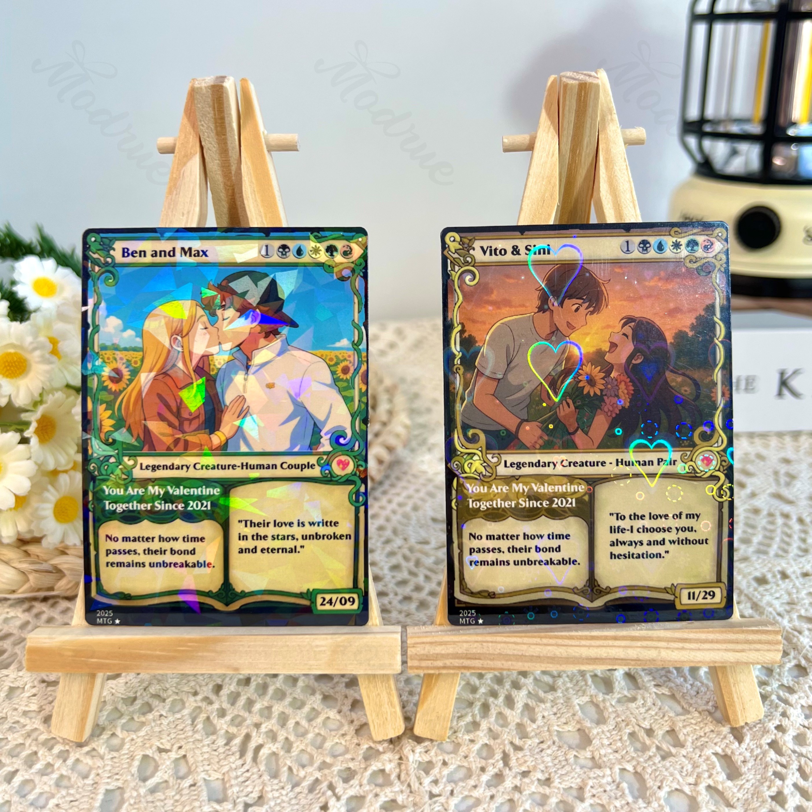 Personalized Magic Card Couple Photo Anime Style