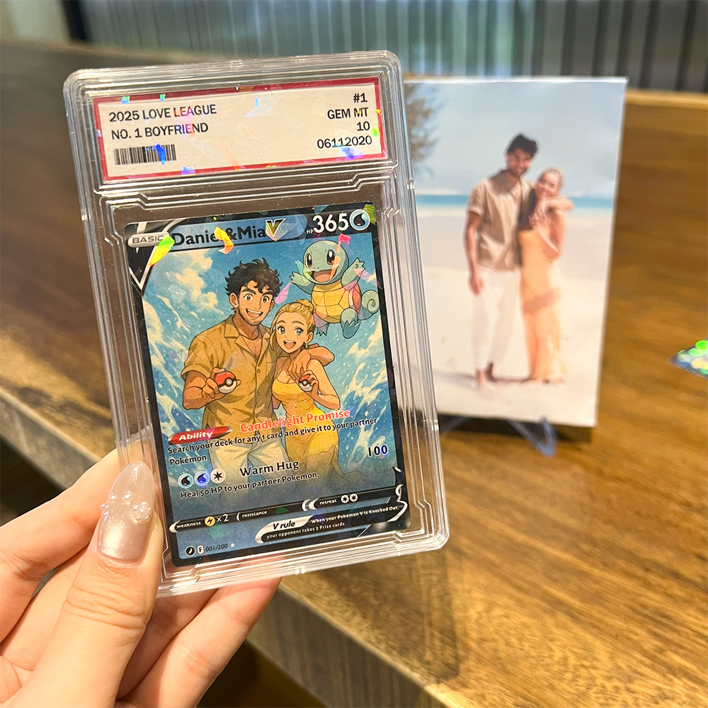 Custom Anime PokeLove 8 Types V Card For Couples Pokecard with Poke Character