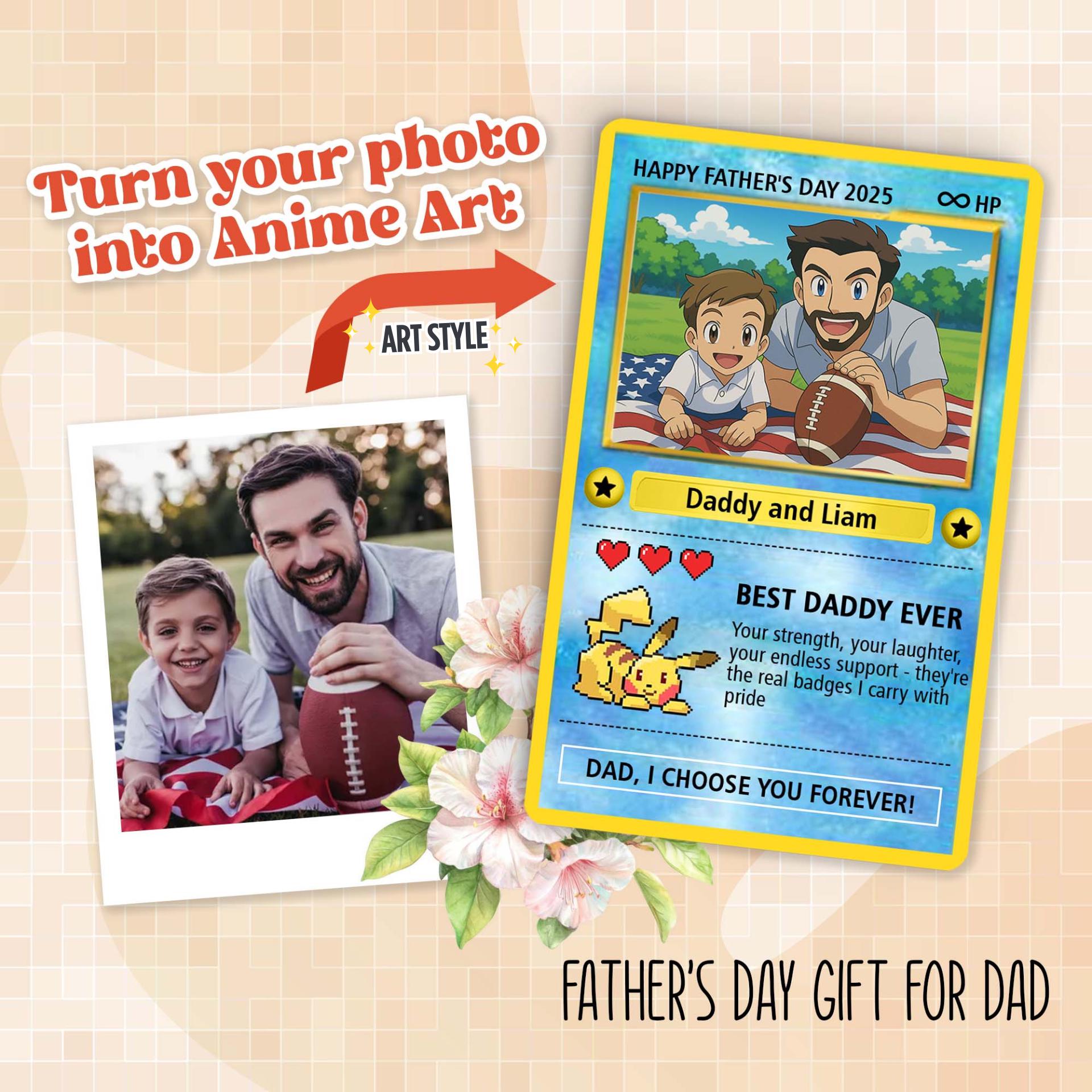 Custom Anime Photo Father's Day Card
