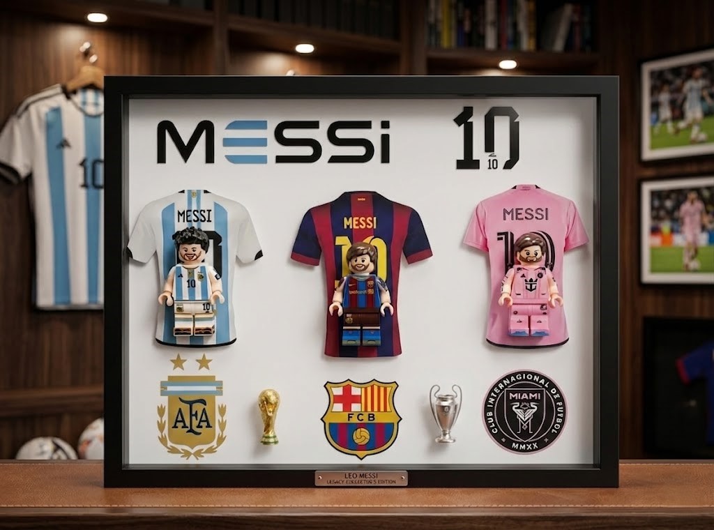 Lionel Messi 3D Mini Jersey & Figure Display Case | Collector's Edition