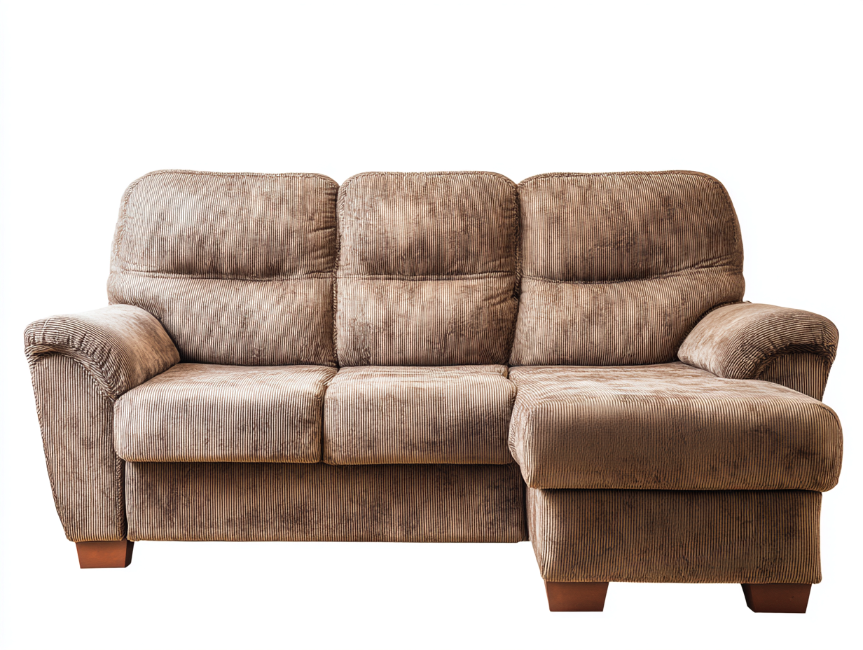 Divano angolare in tessuto 245x155x88 cm - marrone chiaro - design confortevole per soggiorno-Nookmyio