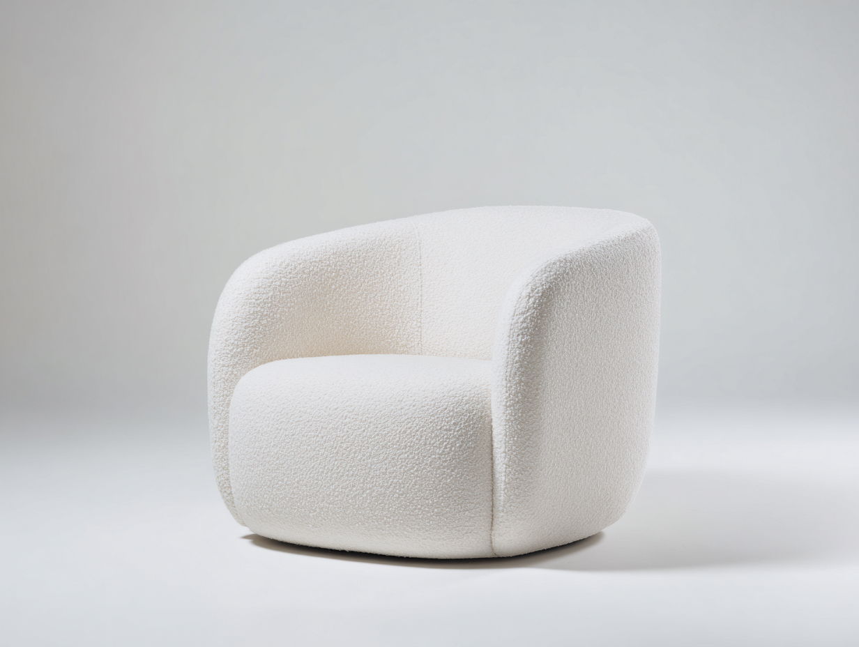 Poltrona in tessuto 72x70x68 cm - bianco - design moderno per soggiorno-Nookmyio