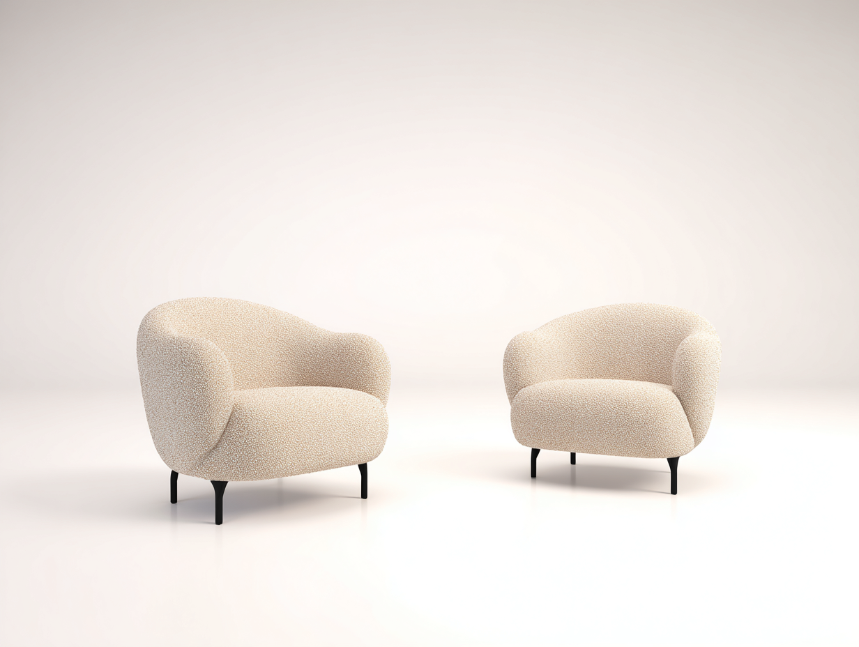 Poltrona in tessuto per soggiorno 78x80x72 cm - beige - design moderno-Nookmyio