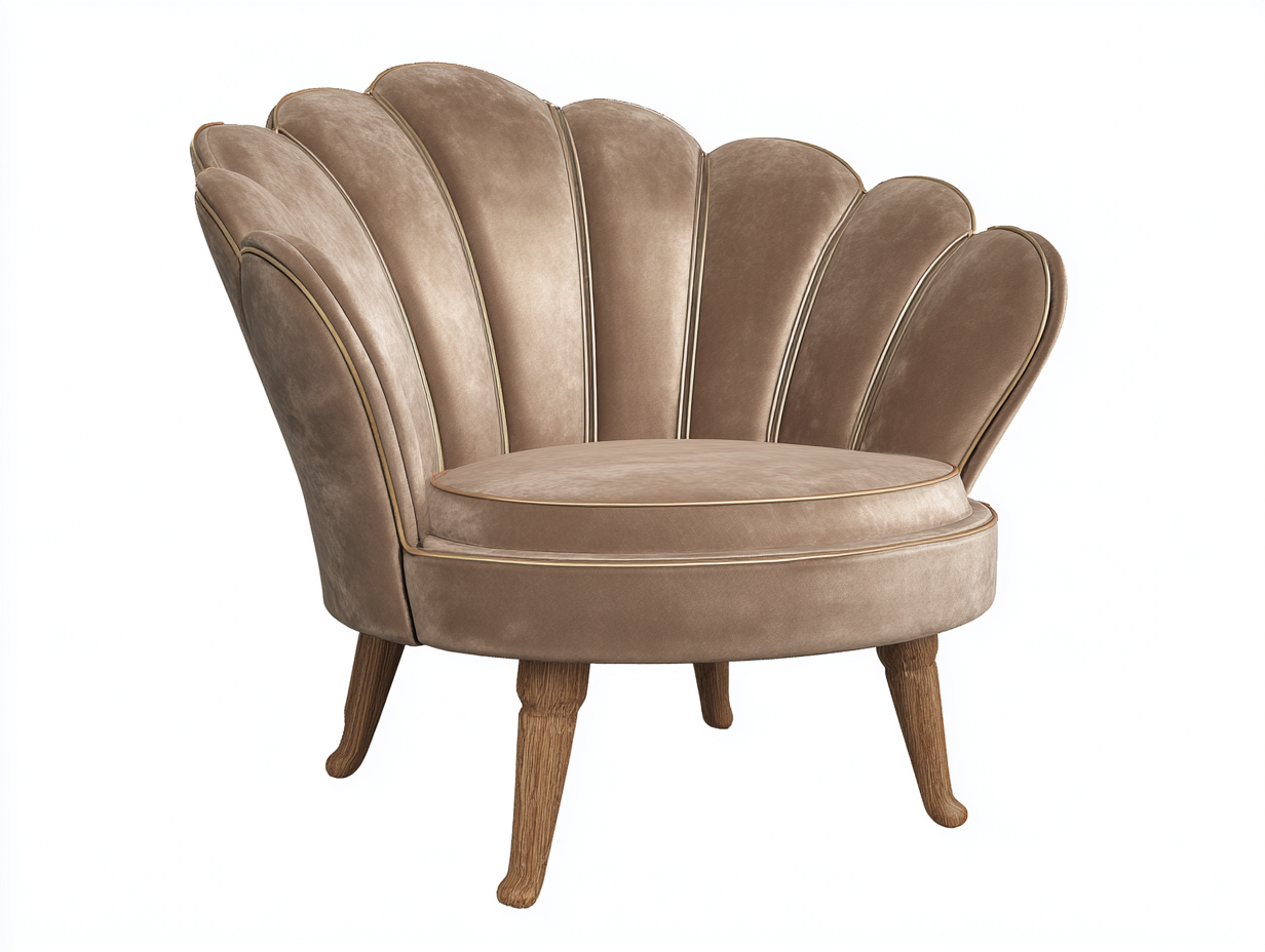 Poltrona in tessuto beige 78x75x82 cm - design elegante-Nookmyio