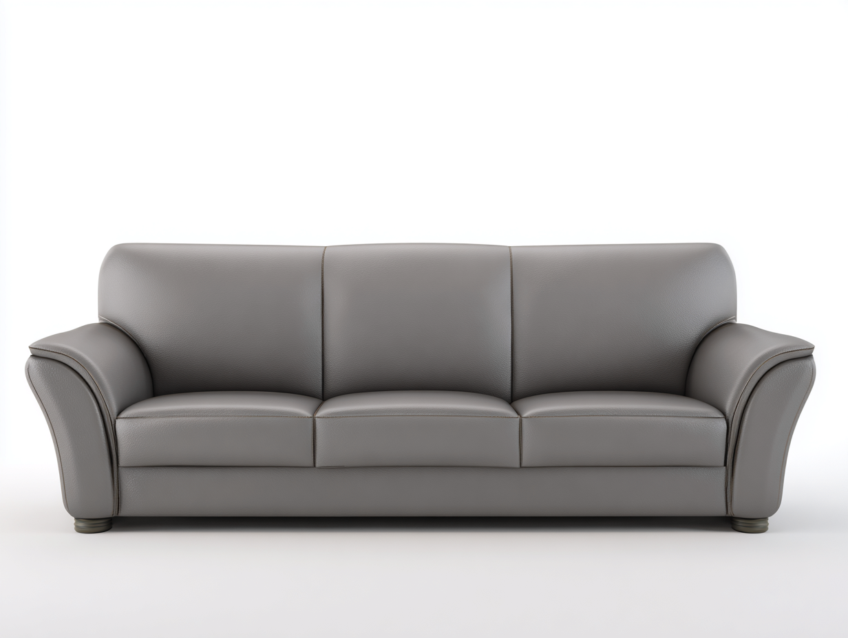 Divani a 3 posti in rivestimento effetto pelle 210x95x80 cm - grigio - stile moderno per soggiorno-Nookmyio