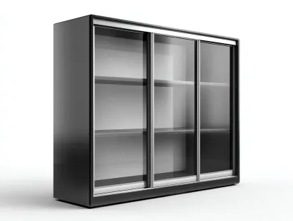 Vitrine-Schrank-Glas-Metall-172x40x150 cm-Schwarz-Modernes Design-Oakgetlab