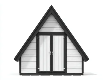 Gartenhäuser - Holz - 232x214x248 cm - Weiß-Schwarz - Klassischer Stil-Oakgetlab