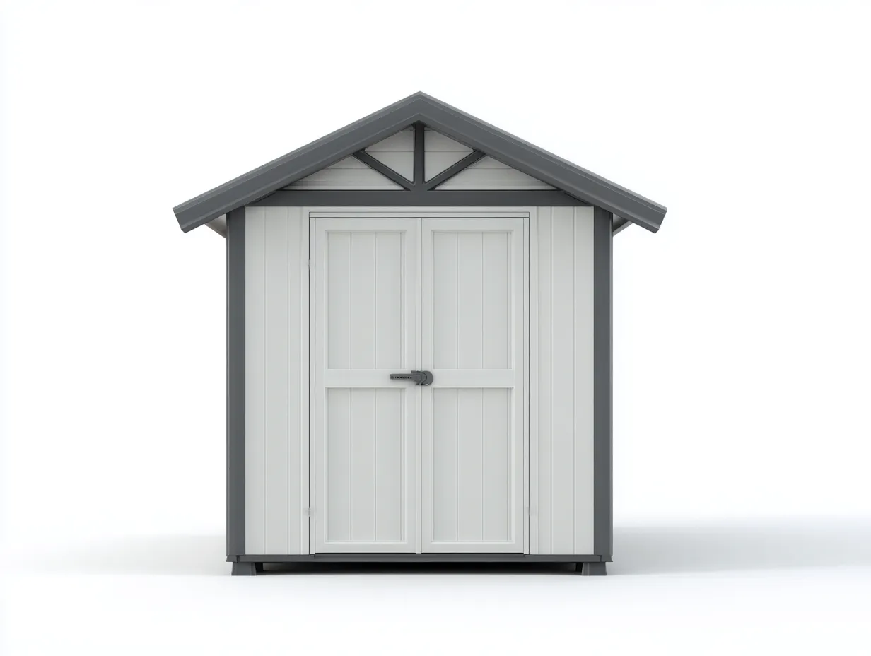 Gartenhäuser - Kunststoff - 210x198x215 cm - Weiß-Grau - Moderner Stil-Oakgetlab