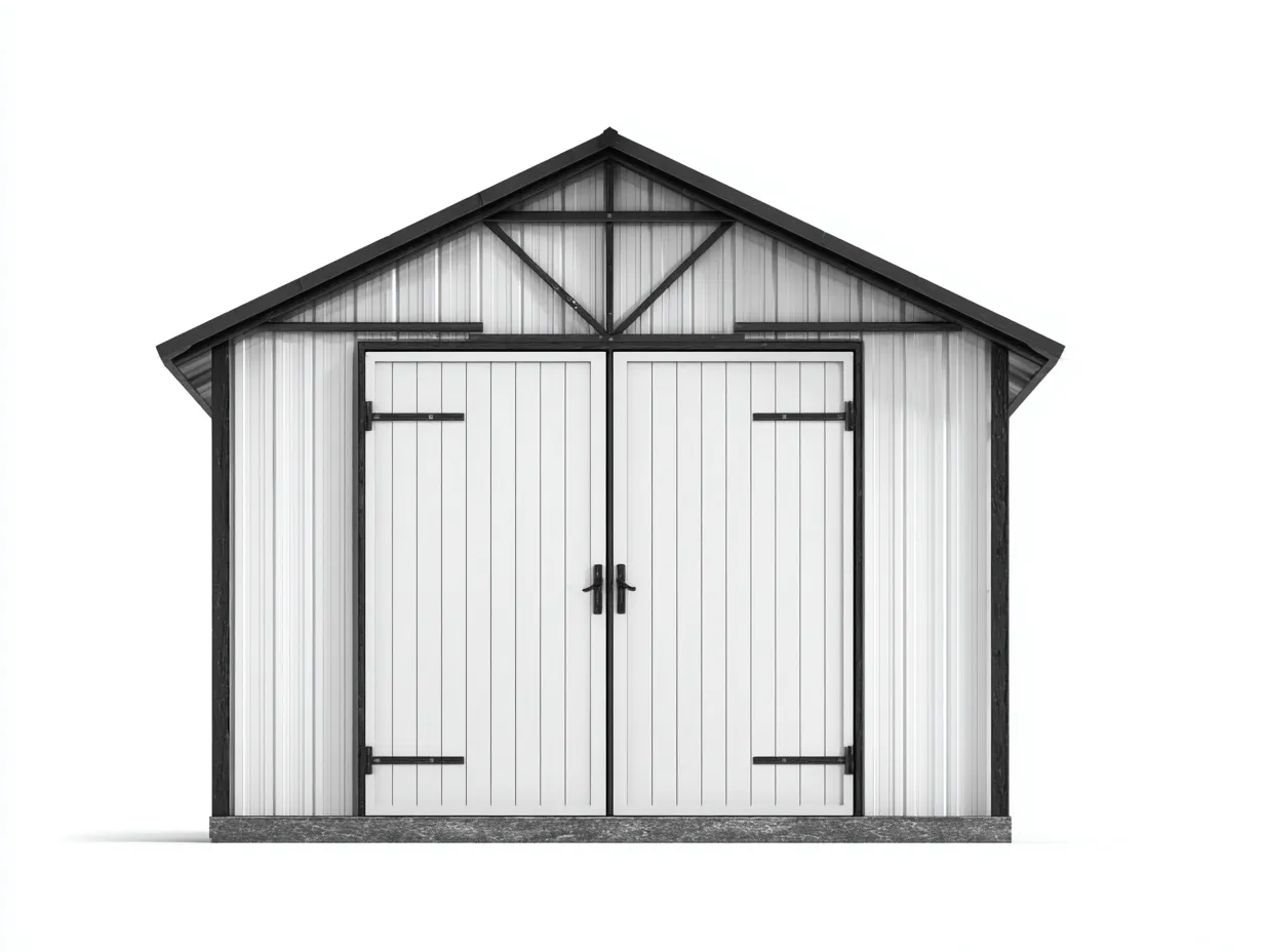 Gartenhäuser - Holz - 246x220x238 cm - Weiß-Schwarz - Klassischer Stil-Oakgetlab