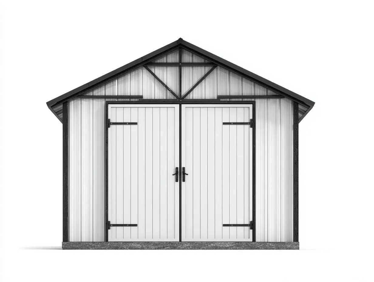 Gartenhäuser - Holz - 246x220x238 cm - Weiß-Schwarz - Klassischer Stil-Oakgetlab