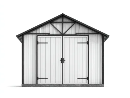 Gartenhäuser - Holz - 246x220x238 cm - Weiß-Schwarz - Klassischer Stil-Oakgetlab