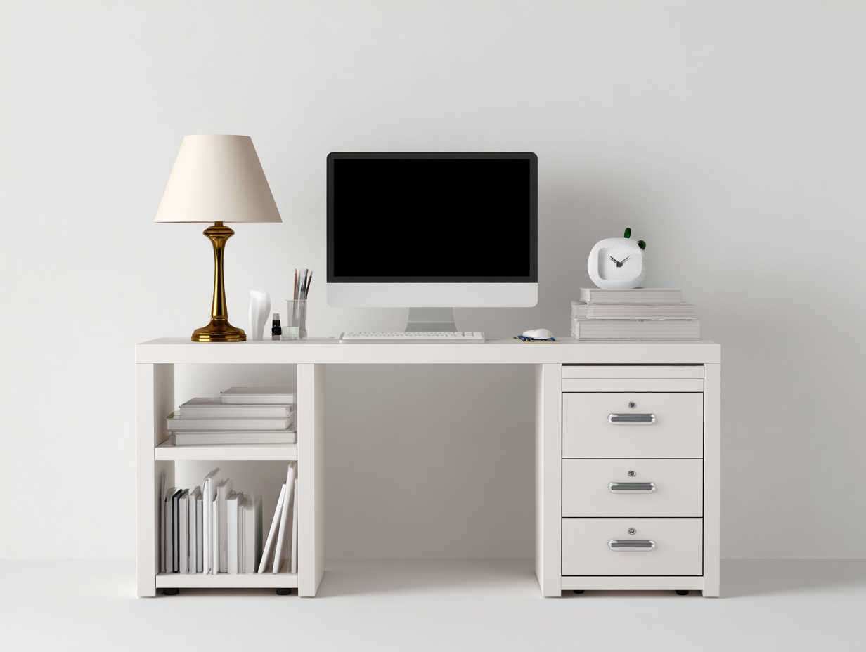 Scrivania con cassetti 140x60x75 cm - bianco - design moderno-Luxeupshop