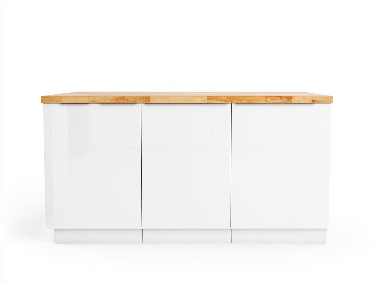 Cassettiera moderna per soggiorno 160x45x85 cm - bianco-marrone - design contemporaneo-Luxeupshop