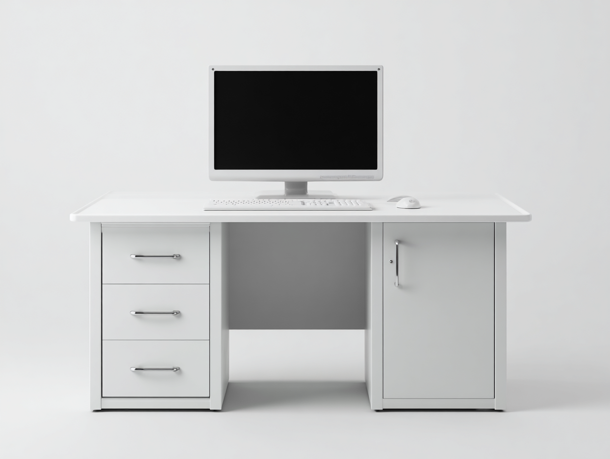 Scrivania da ufficio 120x60x75 cm - bianca - design moderno-Luxeupshop