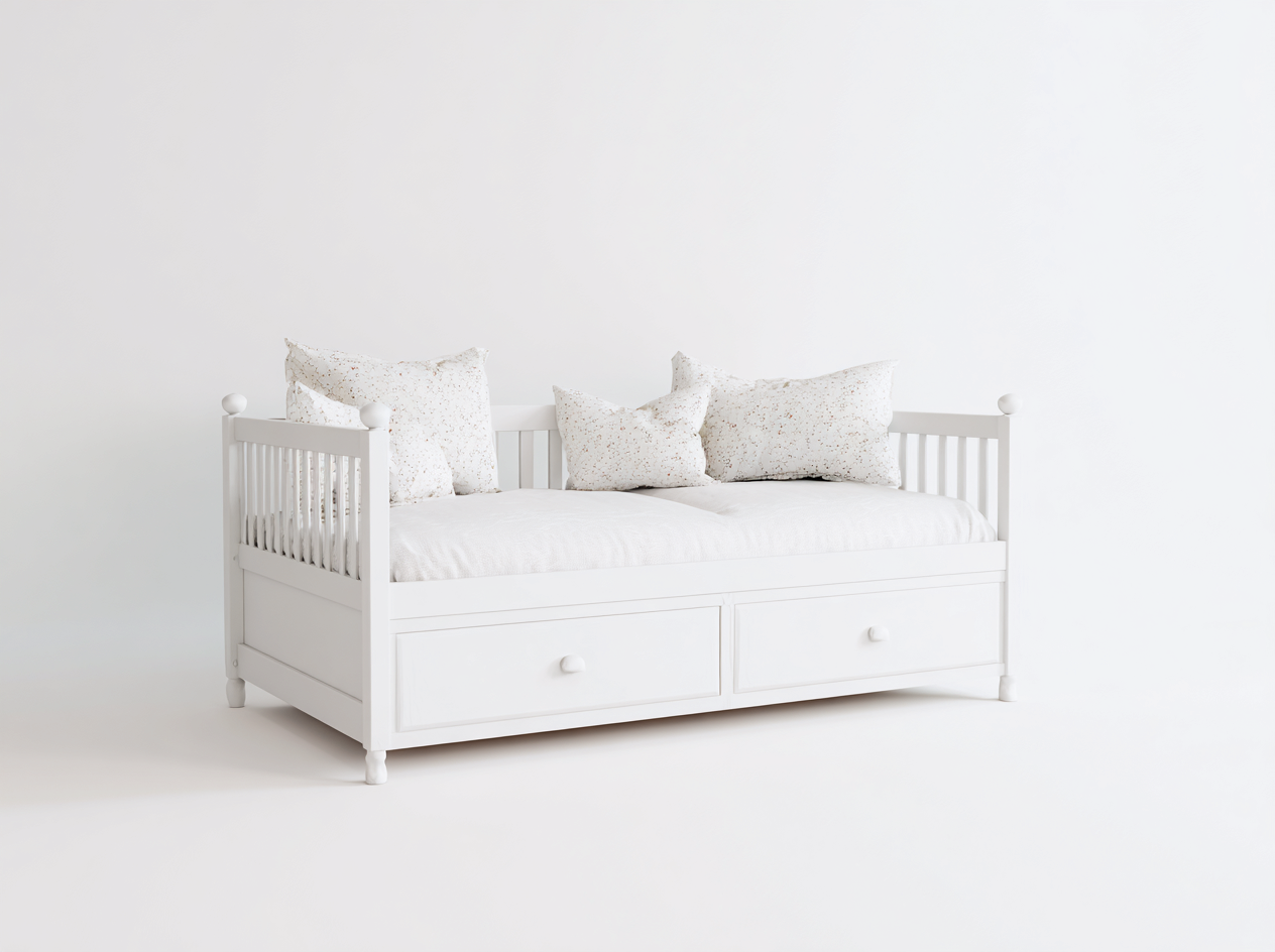 Divano letto compatto per soggiorno e camera 200x90x75 cm - bianco - design moderno-Luxeupshop