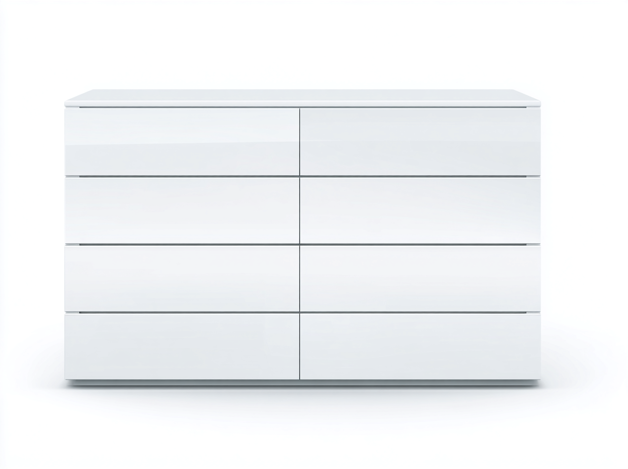 Cassettiera moderna 120x45x80 cm - bianco - design minimalista-Luxeupshop