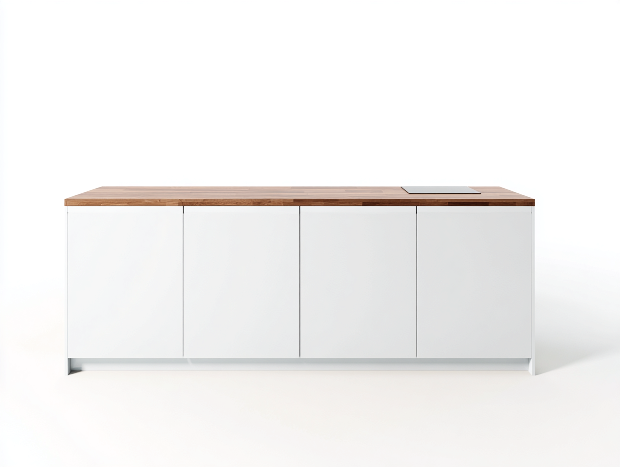 Cassettiera moderna per soggiorno 200x45x75 cm - bianco-marrone - design minimal-Luxeupshop