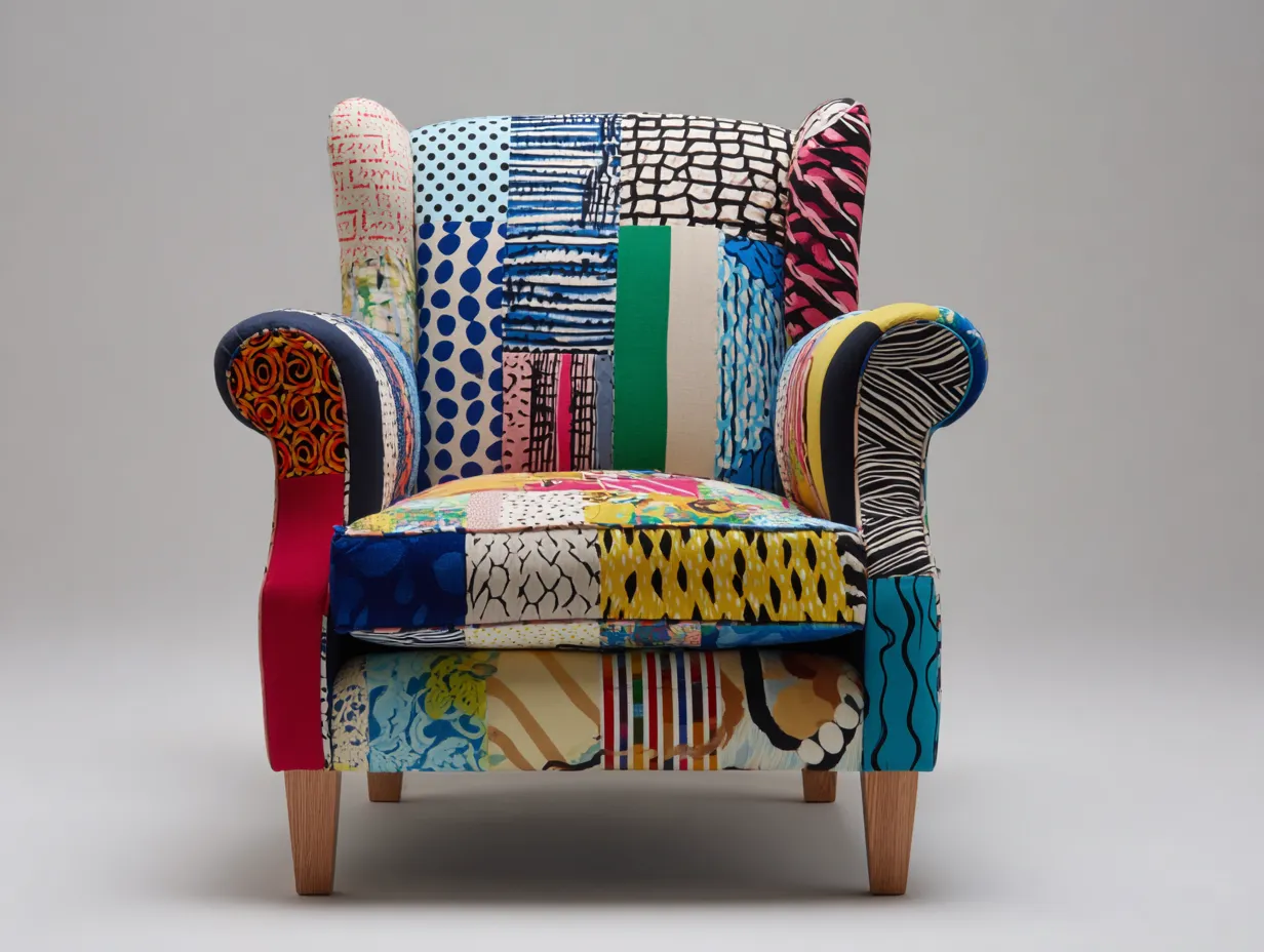 Sessel-Stoff-Holz-88x83x95 cm-Mehrfarbig-Boho Design-Sofamynest