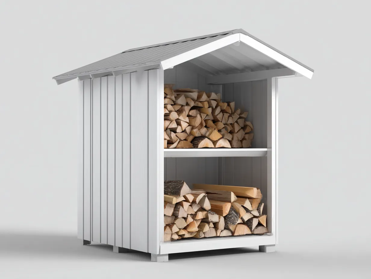 Kaminholzregal - Holz - 165x72x152 cm - Weiß - klassisches Outdoor Design-Sofamynest