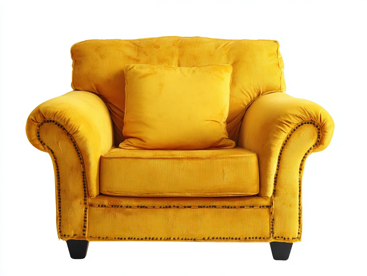 Sessel-Stoff-Holz-92x88x90 cm-Gelb-Modernes Design-Sofamynest