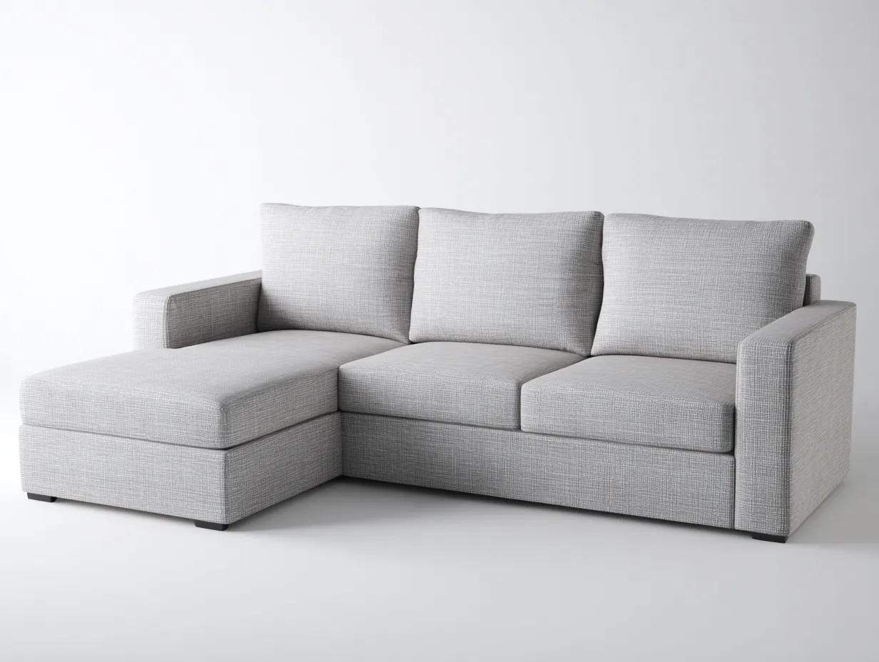 Ecksofa-Stoff-276x170x84 cm-Hellgrau-moderner Stil-Sofamynest