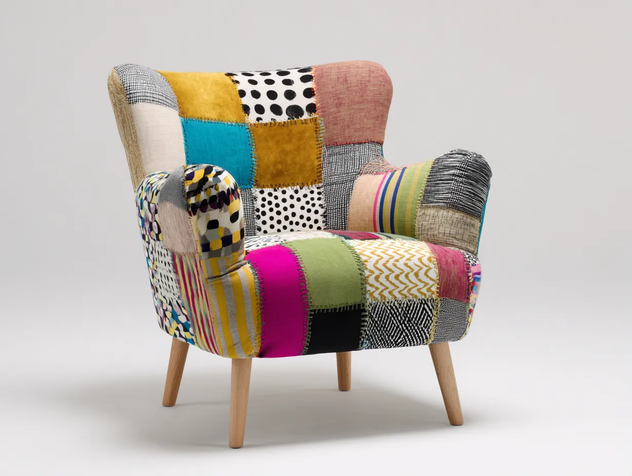 Sessel-Stoff-Holz-84x81x92 cm-Mehrfarbig-Boho Design-Sofamynest
