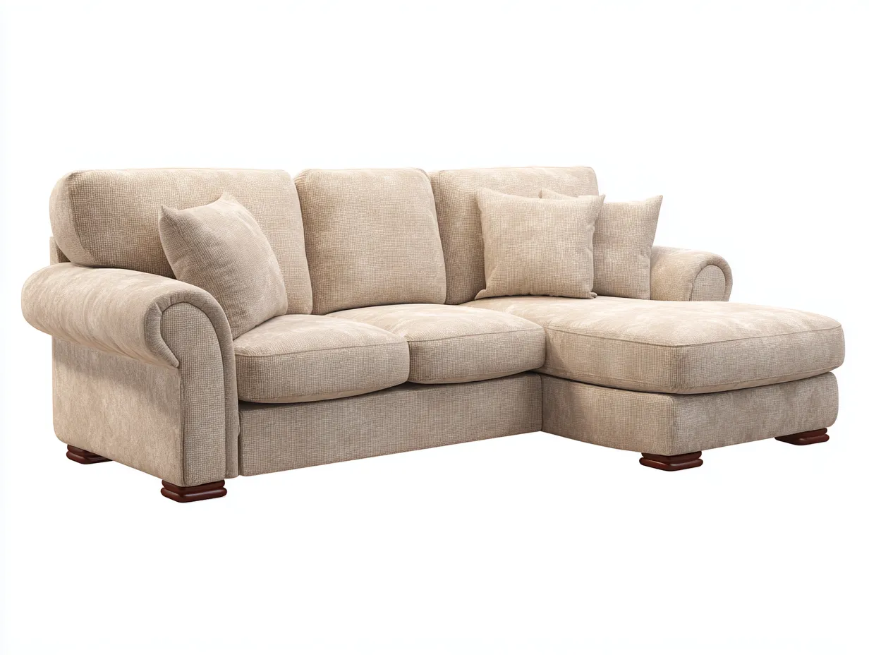 Ecksofa-Stoff-278x172x86 cm-Beige-moderner Stil-Sofamynest